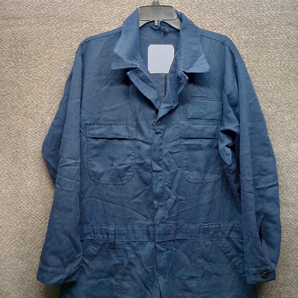 Men Flame Resistant FR Long Utility Coverall Blue - Picture 1 of 15